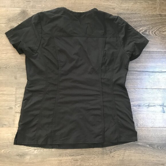 Cherokee Statement Women’s Medium Black Scrub Top – Four-Way Stretch, Comfort Fi - Picture 3 of 3